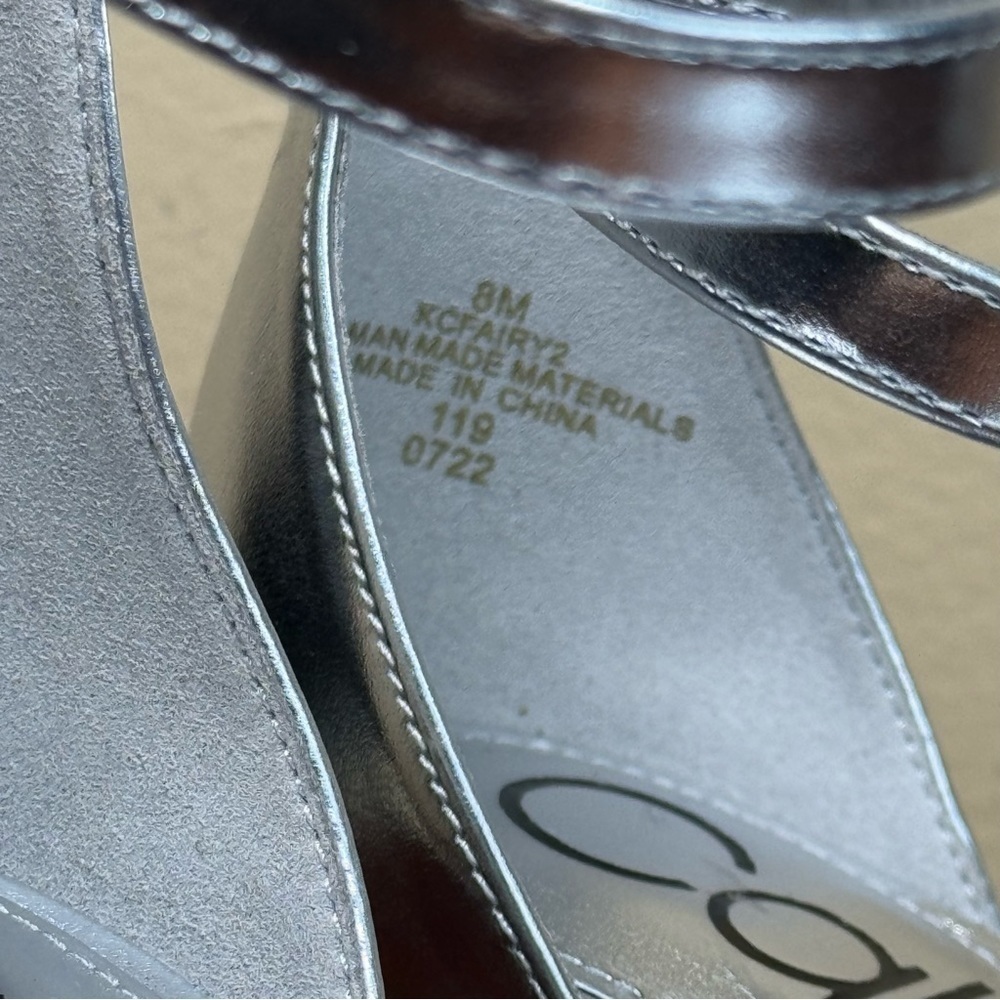 CALVIN KLEIN Women's Fairy Dress Sandals in Silver Faux Leather - Picture 14 of 16